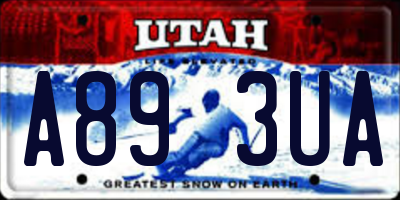 UT license plate A893UA