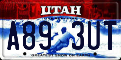 UT license plate A893UT