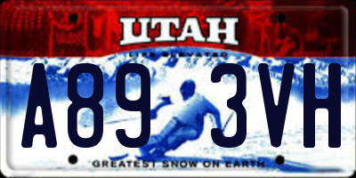 UT license plate A893VH