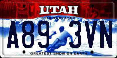 UT license plate A893VN
