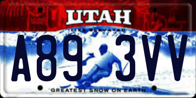 UT license plate A893VV