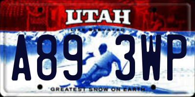 UT license plate A893WP