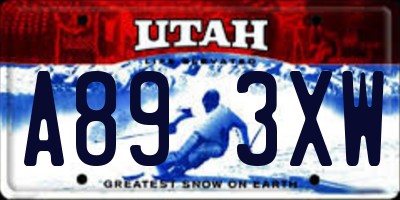 UT license plate A893XW