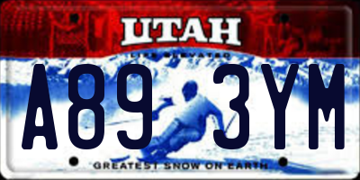 UT license plate A893YM