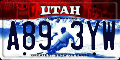 UT license plate A893YW