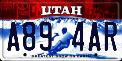 UT license plate A894AR