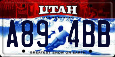 UT license plate A894BB