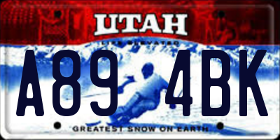 UT license plate A894BK