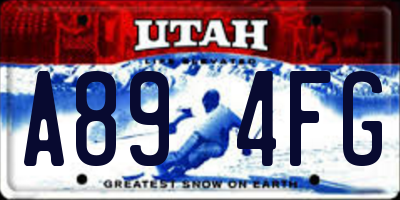 UT license plate A894FG