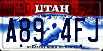 UT license plate A894FJ