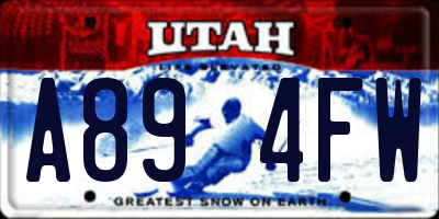 UT license plate A894FW
