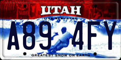 UT license plate A894FY