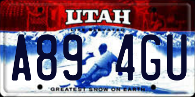 UT license plate A894GU