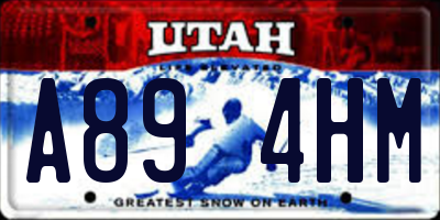 UT license plate A894HM