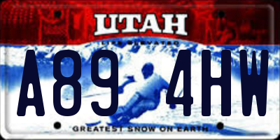 UT license plate A894HW