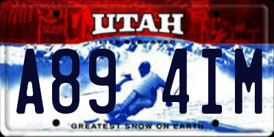 UT license plate A894IM