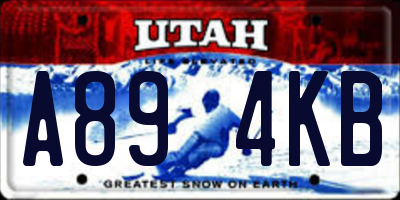 UT license plate A894KB