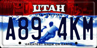 UT license plate A894KM