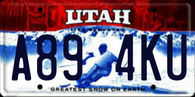 UT license plate A894KU