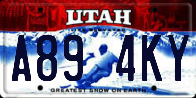 UT license plate A894KY