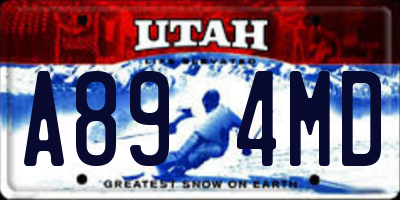 UT license plate A894MD