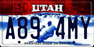 UT license plate A894MY