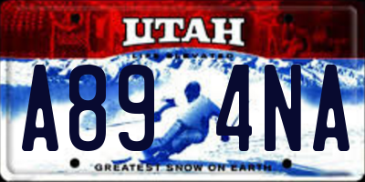 UT license plate A894NA