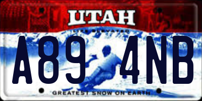 UT license plate A894NB