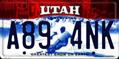 UT license plate A894NK