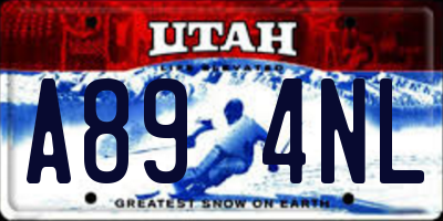 UT license plate A894NL