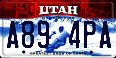 UT license plate A894PA