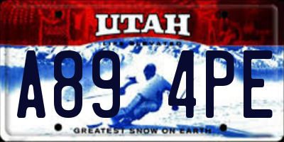 UT license plate A894PE