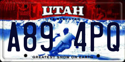 UT license plate A894PQ