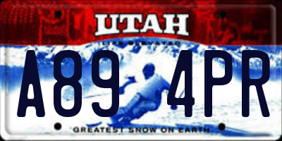 UT license plate A894PR