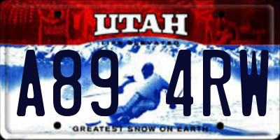UT license plate A894RW