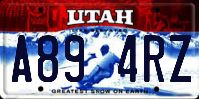 UT license plate A894RZ