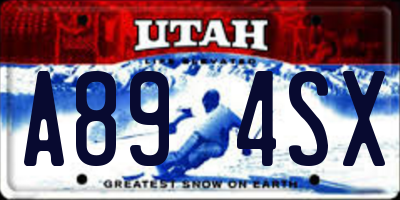 UT license plate A894SX