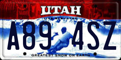 UT license plate A894SZ