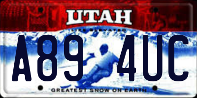 UT license plate A894UC