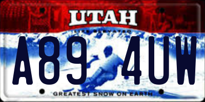 UT license plate A894UW