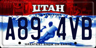 UT license plate A894VB