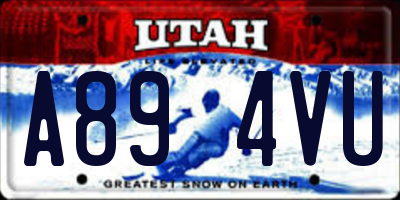 UT license plate A894VU
