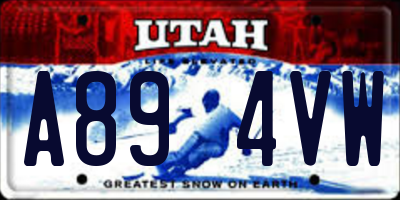 UT license plate A894VW