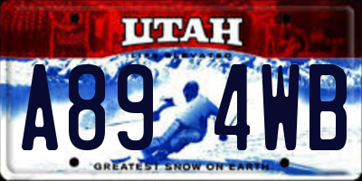 UT license plate A894WB