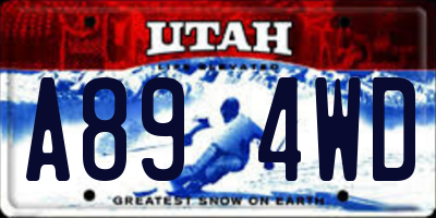 UT license plate A894WD