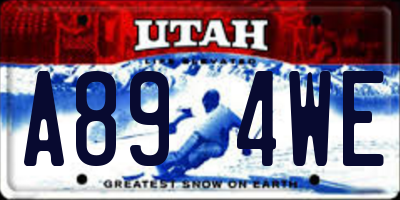 UT license plate A894WE