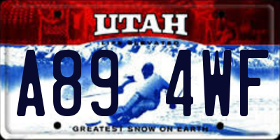 UT license plate A894WF