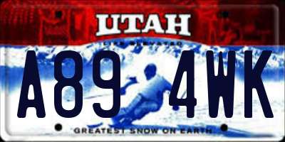 UT license plate A894WK