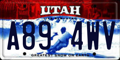 UT license plate A894WV