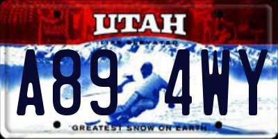 UT license plate A894WY